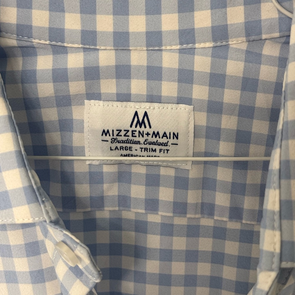 Mizzen + Main Checked Dress Shirt - Size Large Trim Fit